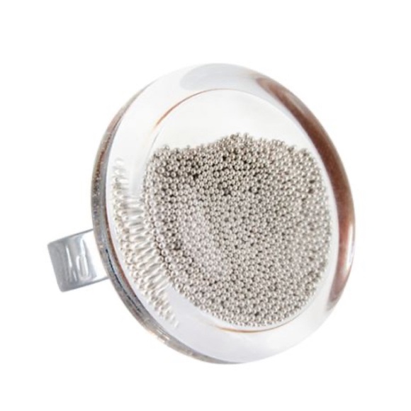 Pylones Hand made French Glass ring - Cachou Giga Billes - Picture 6 of 6